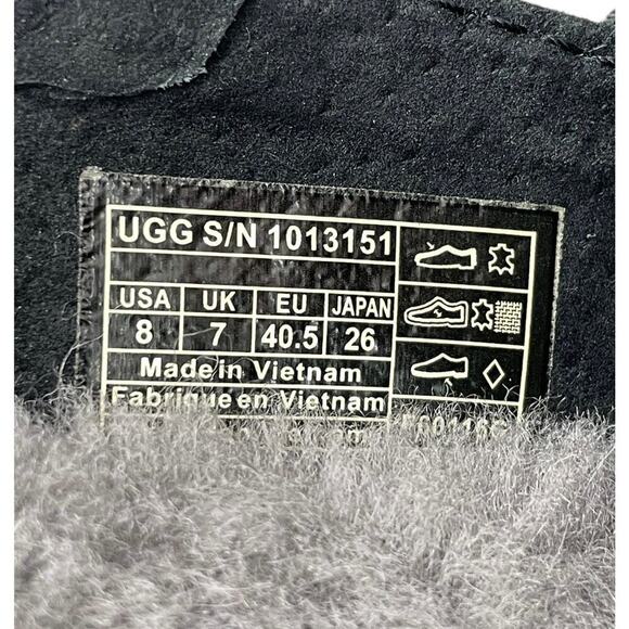 UGG Hunley Moccasin Black Leather Men’s 8 Sheepskin Insole Indoor Outdoor Loafer - Picture 10 of 10